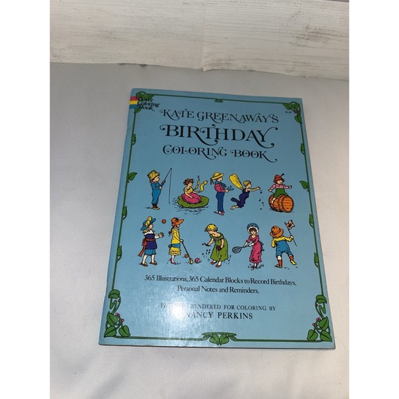 Other - Kate Greenaway's Birthday Coloring Book‎ Coloring Books Blue Cover 1974